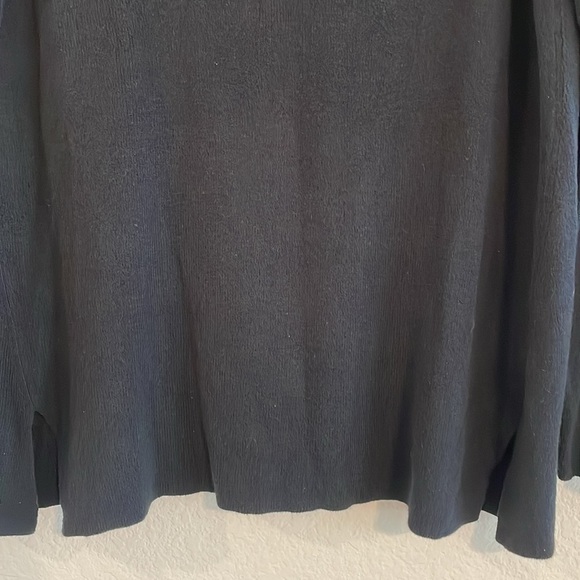 J. Jill Women’s Silk Wool Blend Sweater Medium Black Mock Neck Quiet Luxury - Picture 6 of 13